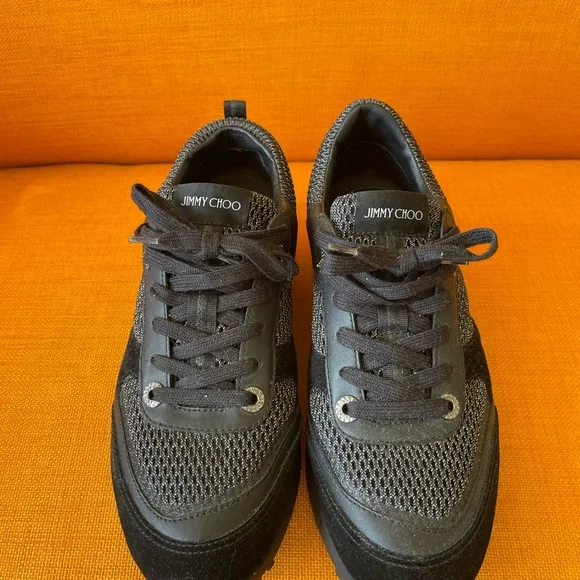 JIMMY CHOO UNISEX BLACK SNEAKERS